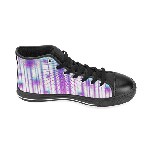 Star fall in rainbow landscape High Top Canvas Women's Shoes/Large Size (Model 017)