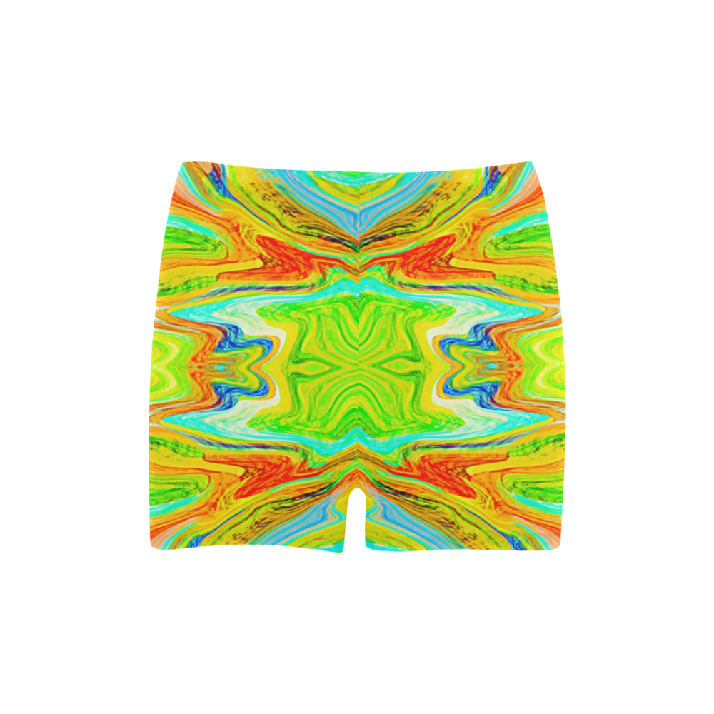 Multicolor Abtract Figure Briseis Skinny Shorts (Model L04)