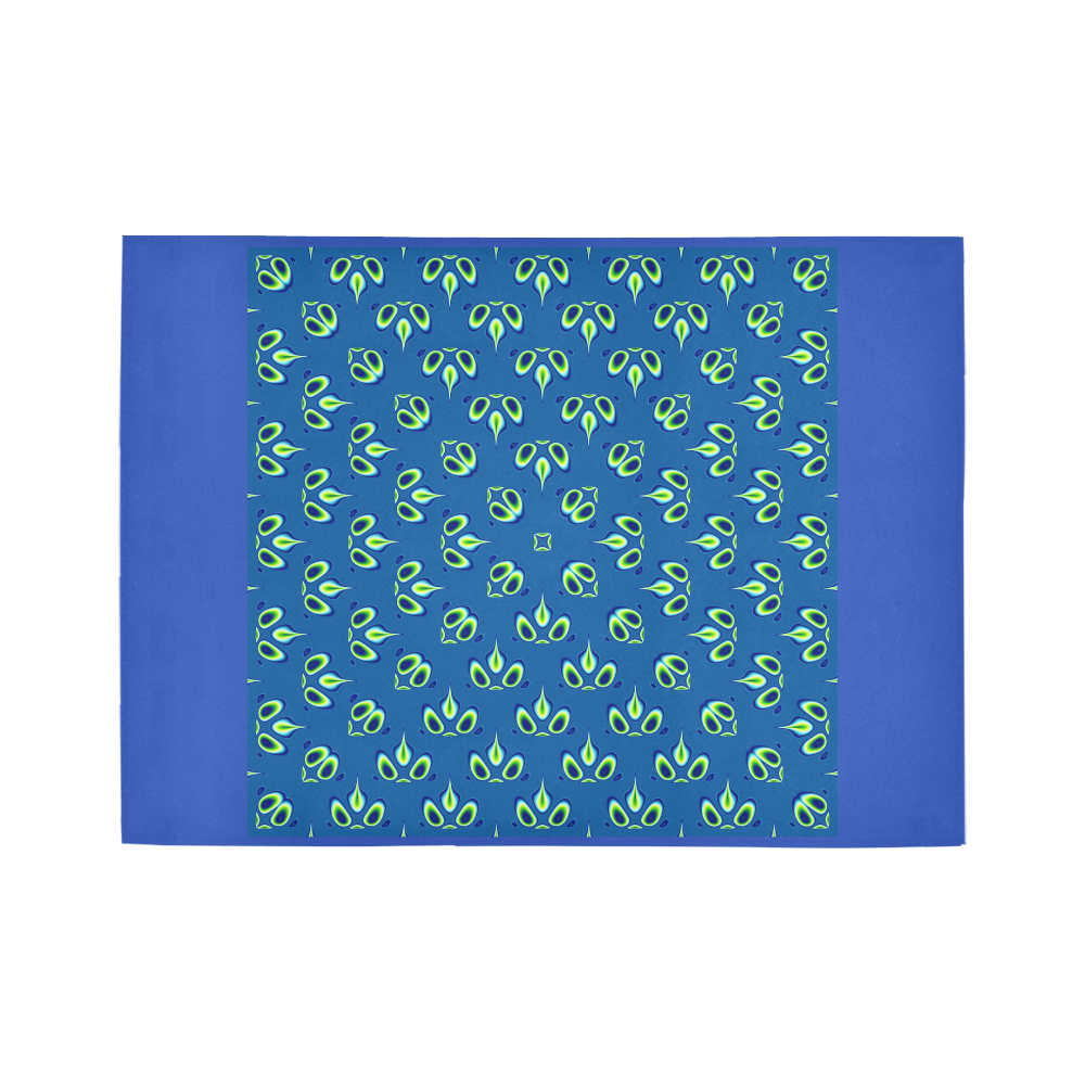 FRACTAL: Green Sparks of Life Abstract Area Rug7'x5'