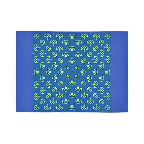 FRACTAL: Green Sparks of Life Abstract Area Rug7'x5'