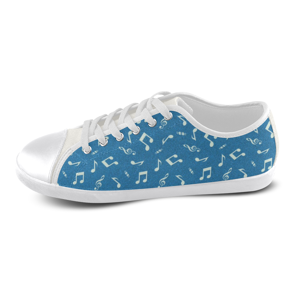 cute music pattern B Canvas Shoes for Women/Large Size (Model 016)