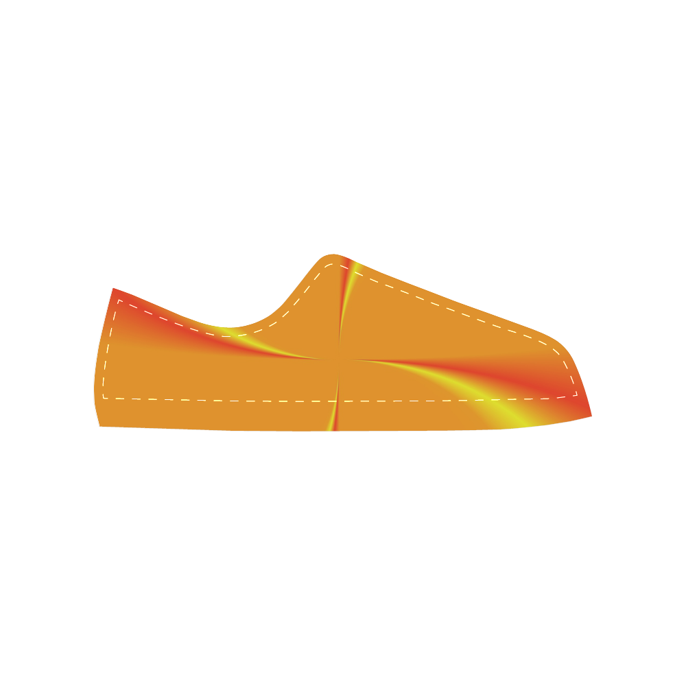 Quilts Orange Flower Canvas Women's Shoes/Large Size (Model 018)