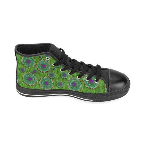 landscape and scenery in the peacock forest High Top Canvas Women's Shoes/Large Size (Model 017)