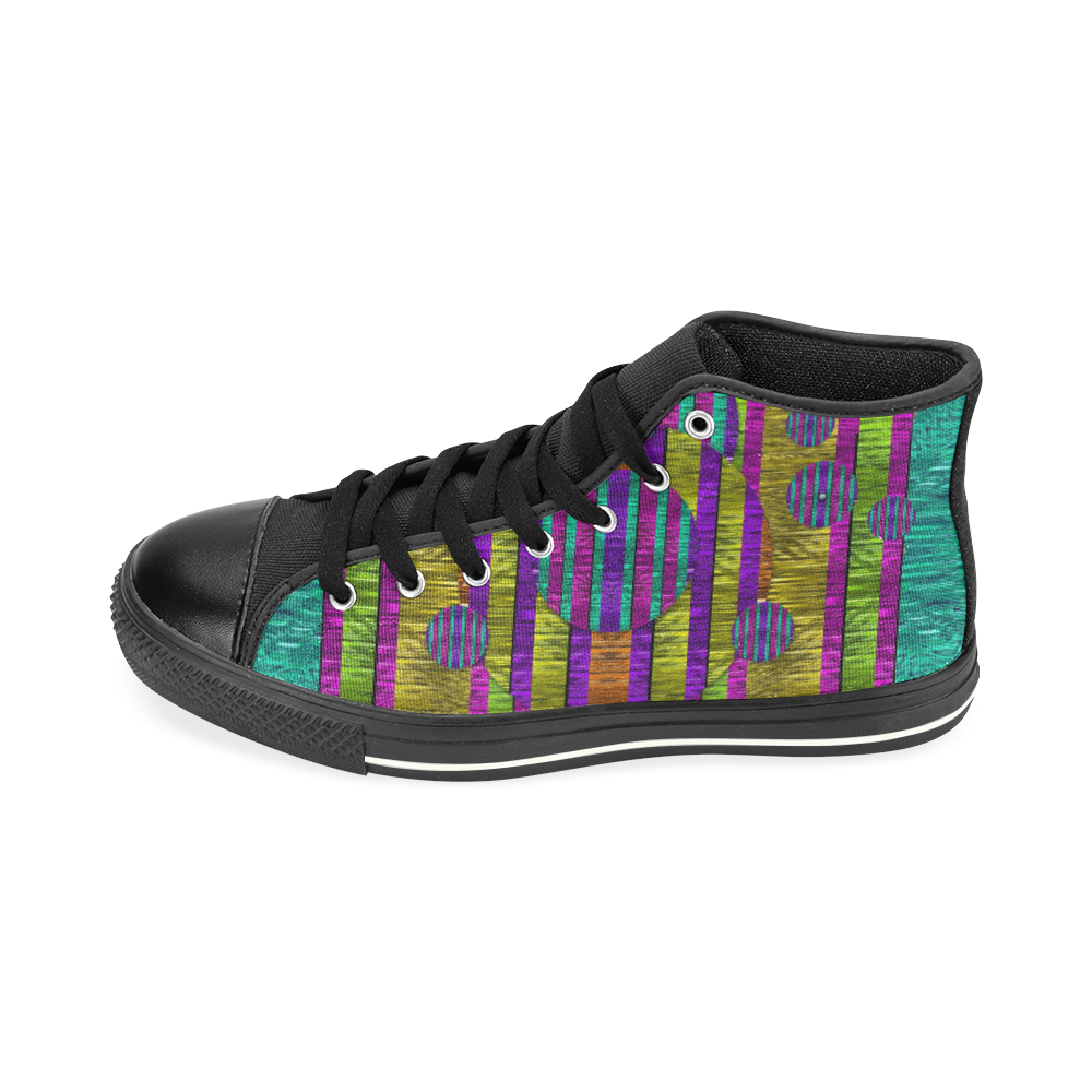 Our world filled of wonderful colors in love High Top Canvas Women's Shoes/Large Size (Model 017)