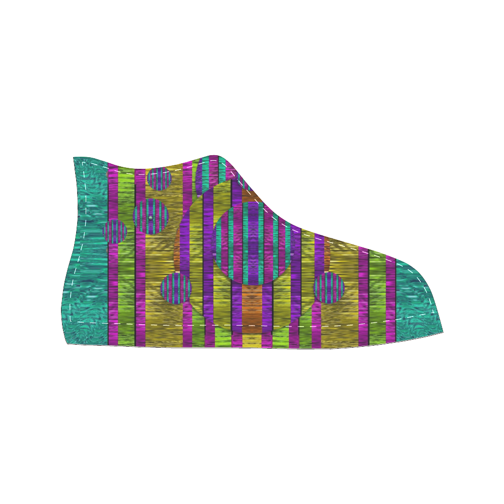 Our world filled of wonderful colors in love High Top Canvas Women's Shoes/Large Size (Model 017)