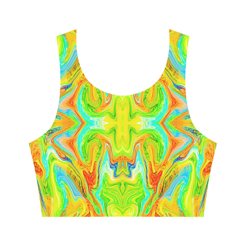 Multicolor Abtract Figure Women's Crop Top (Model T42)