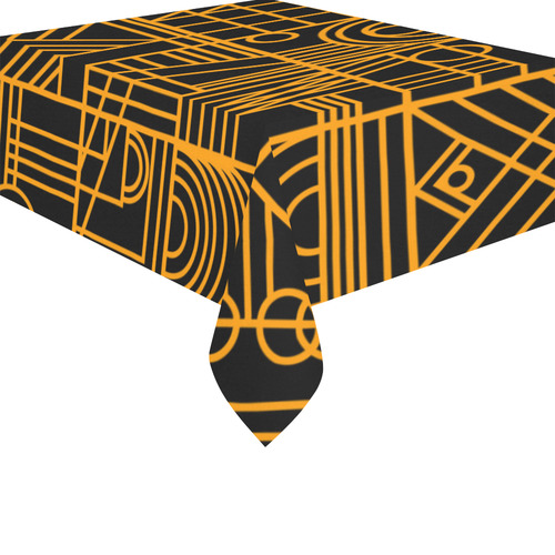 Art Nouveau Cotton Linen Tablecloth 52"x 70"
