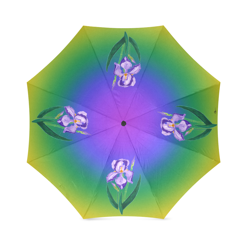 Rainbow Purple Iris Foldable Umbrella (Model U01)