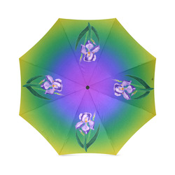 Rainbow Purple Iris Foldable Umbrella (Model U01)