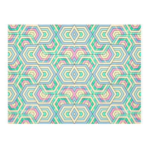 Geo Pattern Cotton Linen Tablecloth 52"x 70"