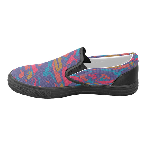 Chaos in retro colors Men's Unusual Slip-on Canvas Shoes (Model 019)