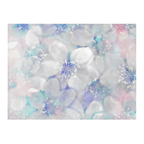 Pastel Flower Pattern-3 Cotton Linen Tablecloth 52"x 70"