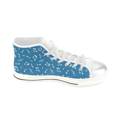 cute music pattern B High Top Canvas Women's Shoes/Large Size (Model 017)