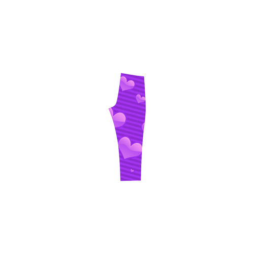 Purple Valentine Hearts Capri Legging (Model L02)