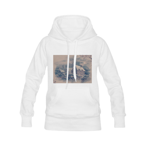 winter scene C Women's Classic Hoodies (Model H07)