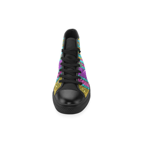 Our world filled of wonderful colors and love High Top Canvas Women's Shoes/Large Size (Model 017)