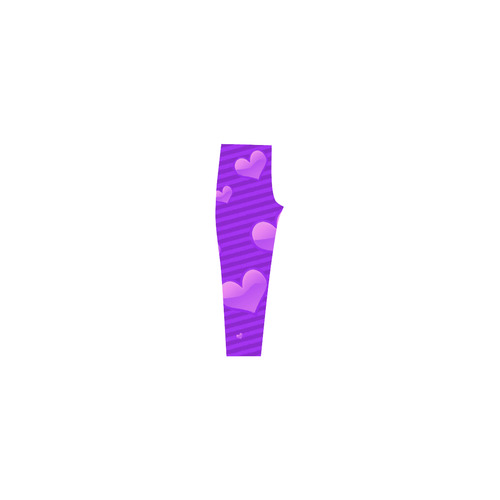 Purple Valentine Hearts Capri Legging (Model L02)