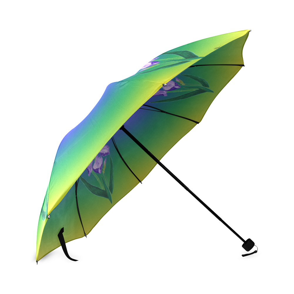 Rainbow Purple Iris Foldable Umbrella (Model U01)