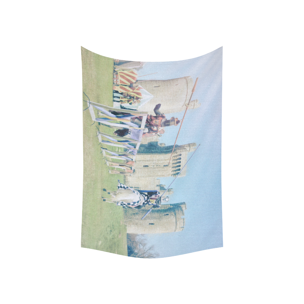 Knight Fight Cotton Linen Wall Tapestry 60"x 40"