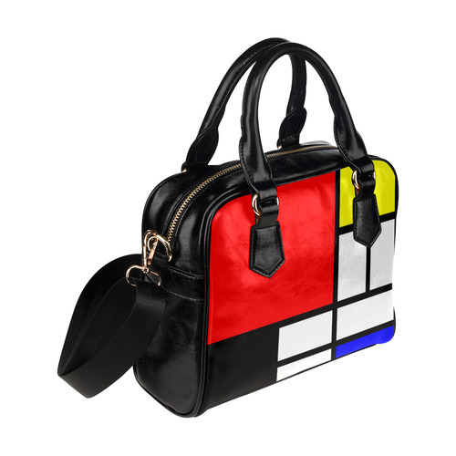 Mosaic DE STIJL Style black yellow red blue Shoulder Handbag (Model 1634)