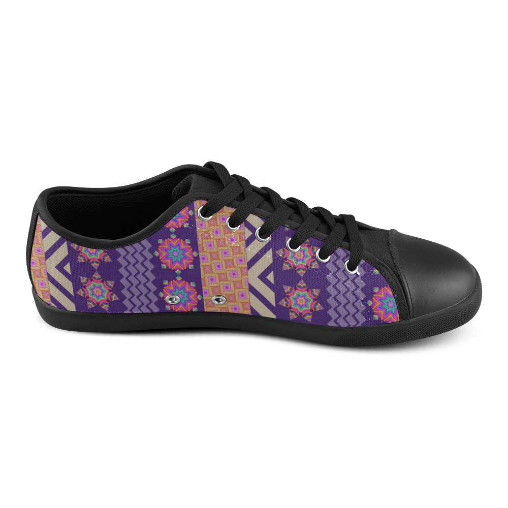 Colorful Winter Pattern Canvas Shoes for Women/Large Size (Model 016)