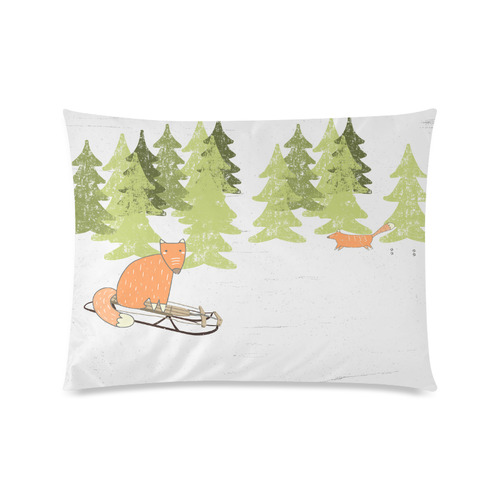 Fox wild animal mammal forest winter illustration Custom Picture Pillow Case 20"x26" (one side)