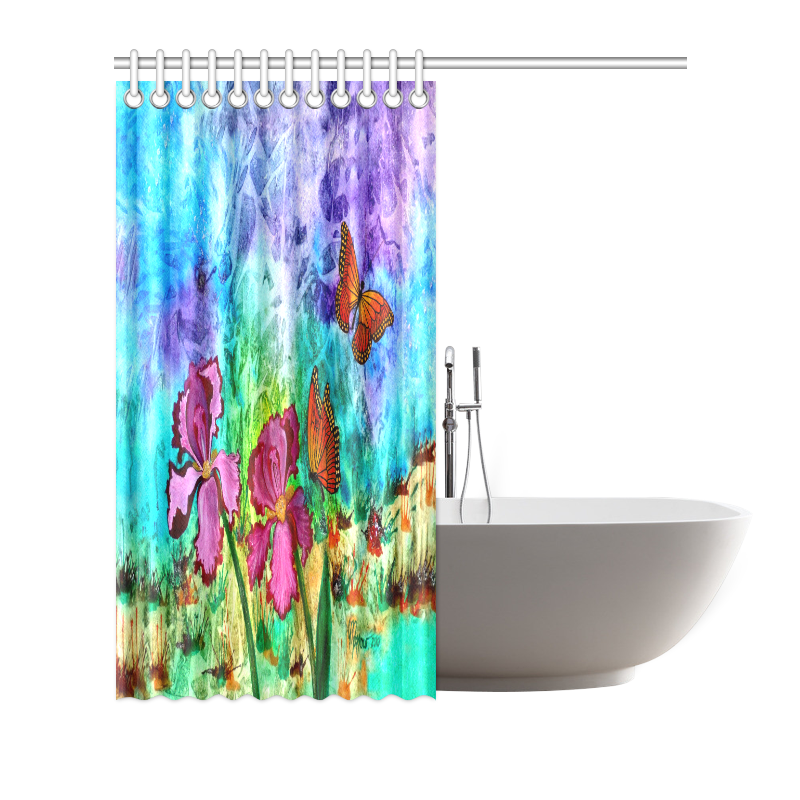 Pink Iris Shower Curtain 72"x72"