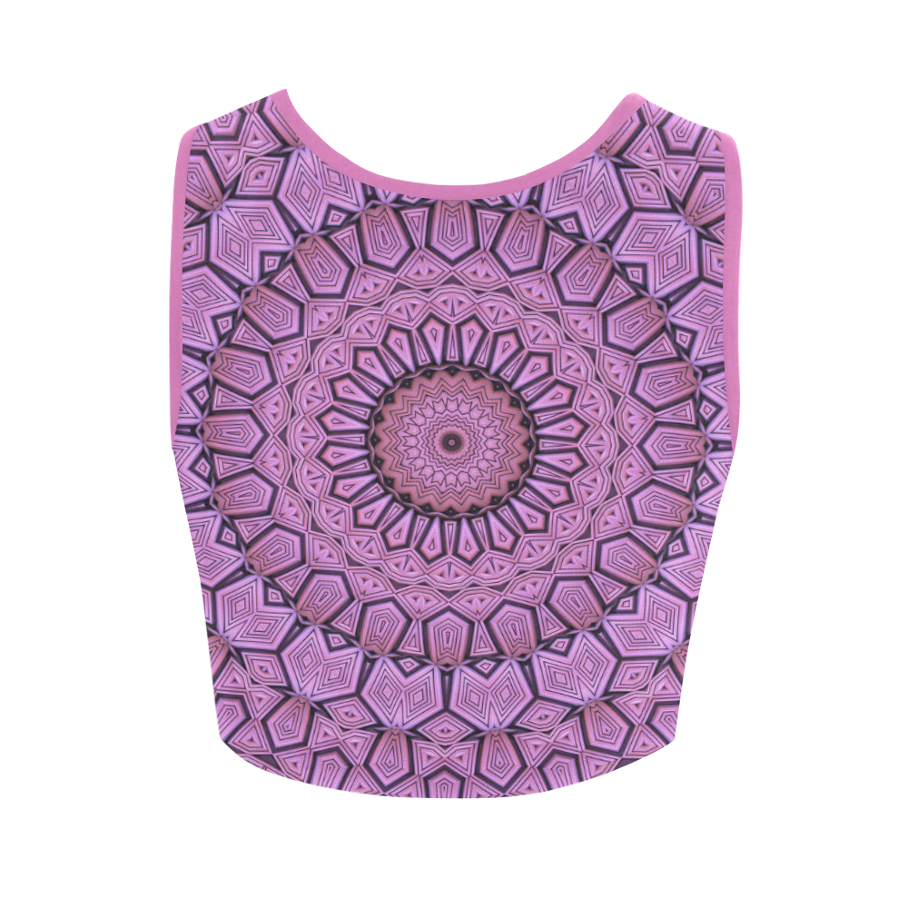 Pink Pattern Mandala Women's Crop Top (Model T42)