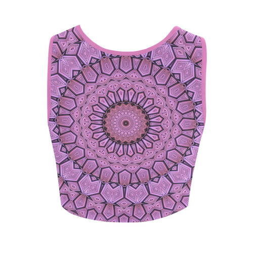 Pink Pattern Mandala Women's Crop Top (Model T42)