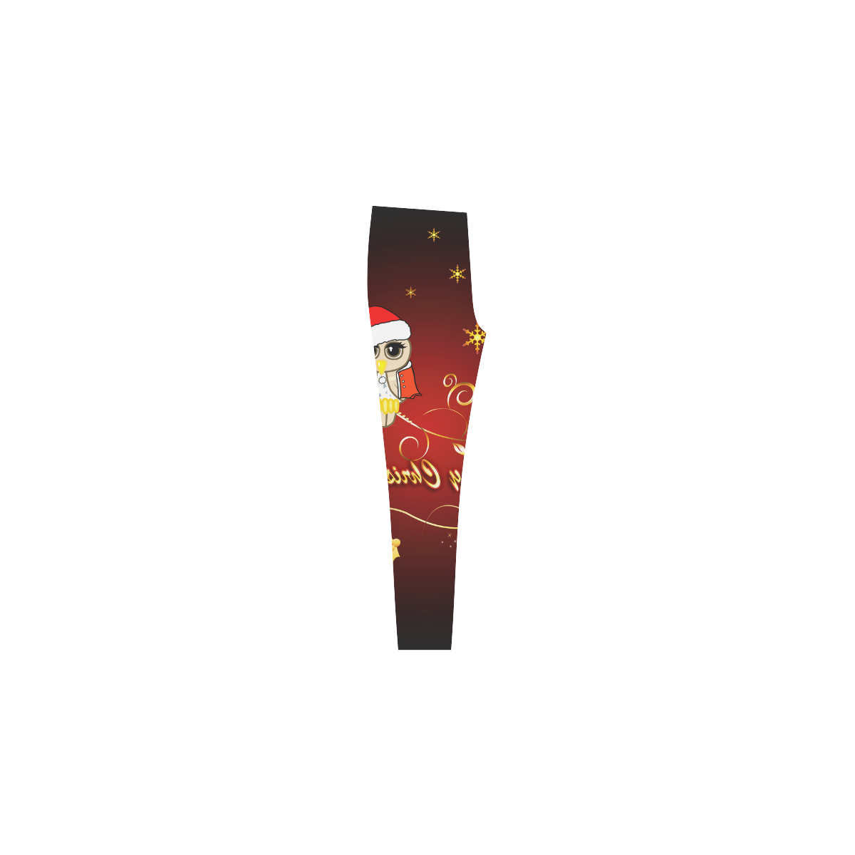 Cute christmas owl on red background Cassandra Women's Leggings (Model L01)