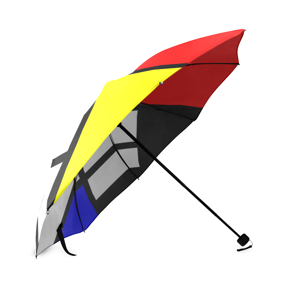 Mosaic DE STIJL Style black yellow red blue Foldable Umbrella (Model U01)