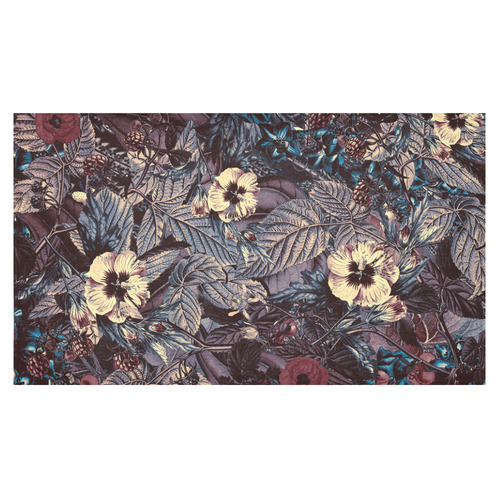 flowers 9 Cotton Linen Tablecloth 60"x 104"