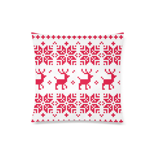 Cute Norway stylish design : red and white with reindeers by guothova! Custom Zippered Pillow Case 20"x20"(Twin Sides)