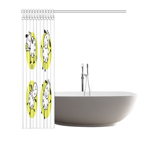 Original designers bathroom Shower curtain : Lamb bee Kids design / illustration Shower Curtain 72"x72"