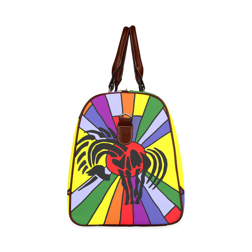 Fun Unicorn and Rainbow Art Waterproof Travel Bag/Large (Model 1639)