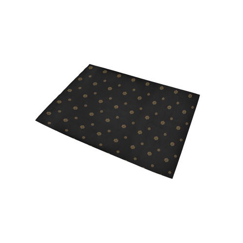 Golden Snowflakes On A Midnight Black Background Area Rug 5'x3'3''