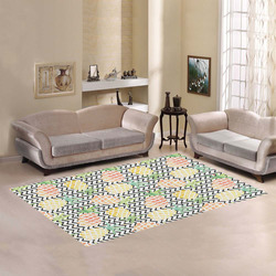 watercolor pineapple and chevron, pineapples Area Rug7'x5'