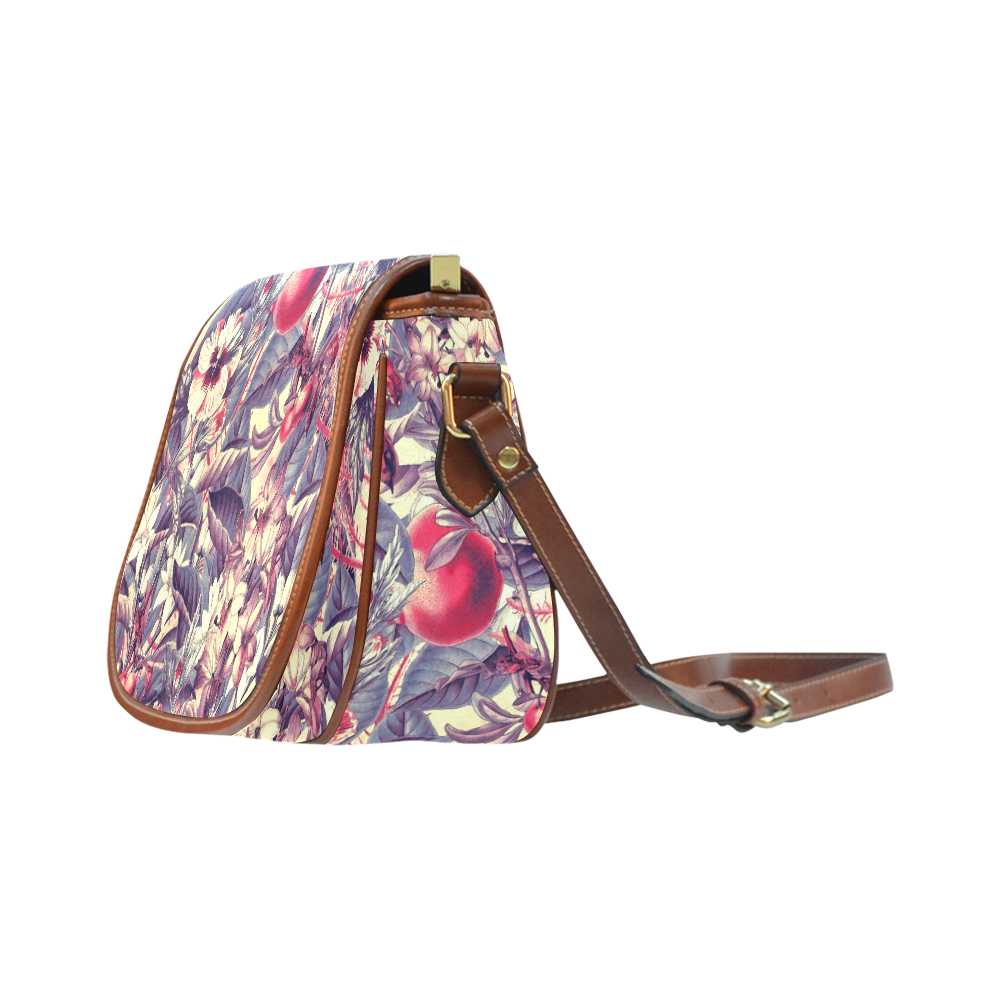 flowers 5 Saddle Bag/Large (Model 1649)