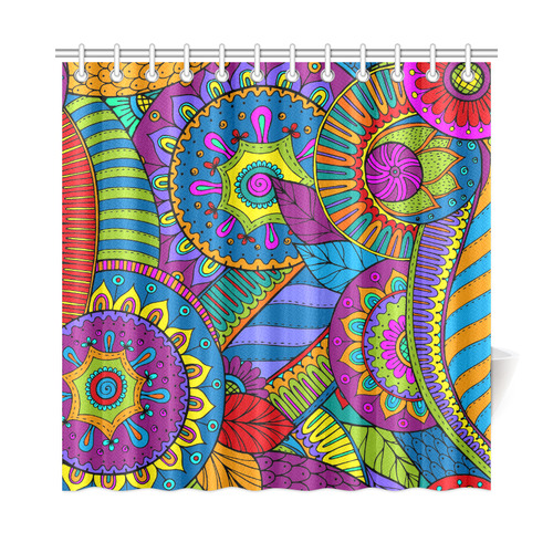 Pop Art PAISLEY Ornaments Pattern multicolored Shower Curtain 72"x72"