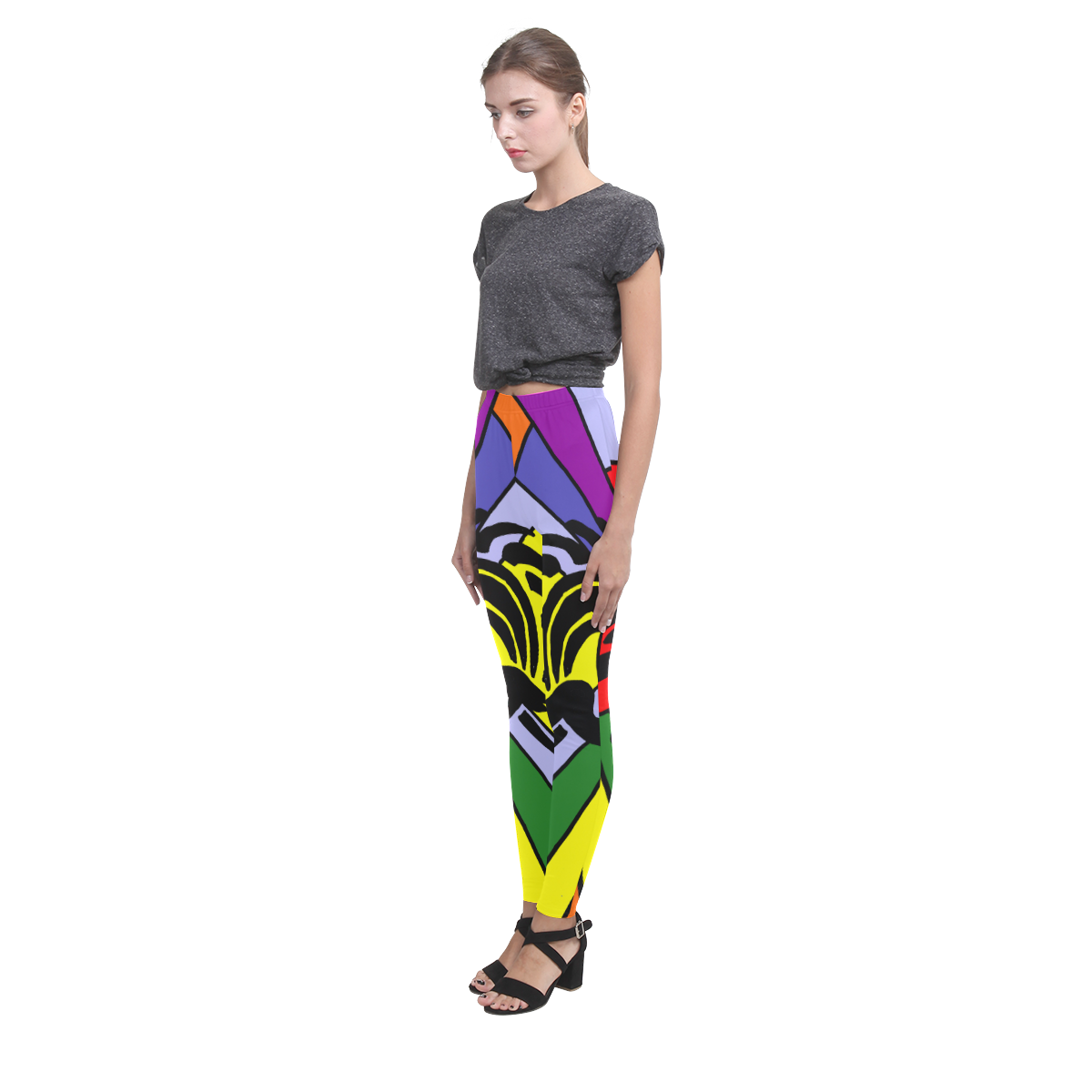 Fun Unicorn and Rainbow Art Cassandra Women's Leggings (Model L01)