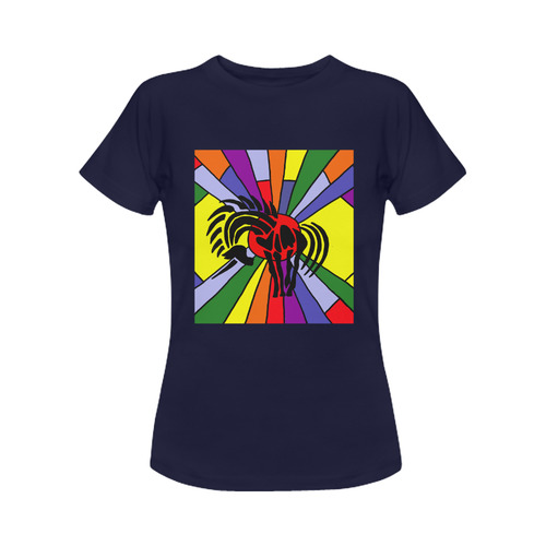 Fun Unicorn and Rainbow Art Women's Classic T-Shirt (Model T17）