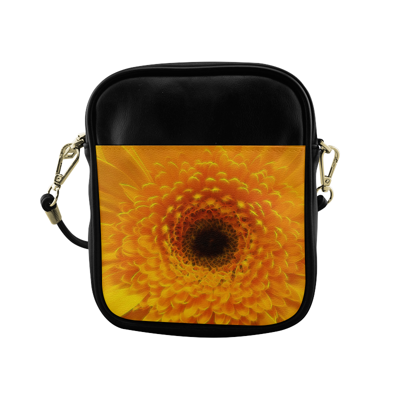 Yellow Flower Tangle FX Sling Bag (Model 1627)