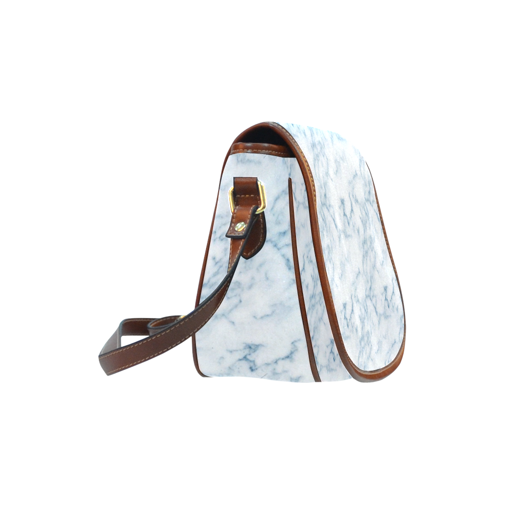 Italian Marble,Rimini Blu,white,blue Saddle Bag/Large (Model 1649)