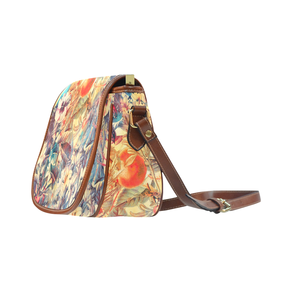 flowers 6 Saddle Bag/Large (Model 1649)