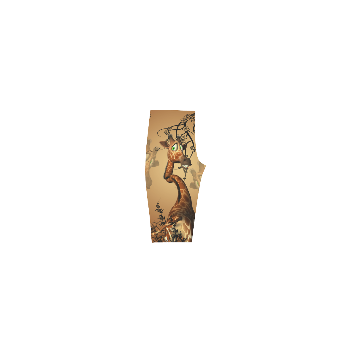 Cute giraffe in the fantasy wood Hestia Cropped Leggings (Model L03)