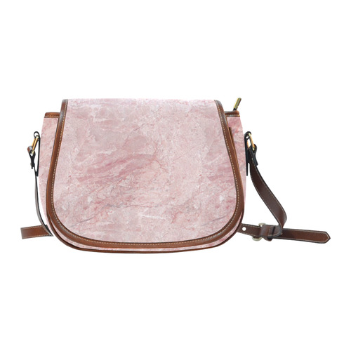 italian Marble, Rafaello Rosa, pink Saddle Bag/Large (Model 1649)