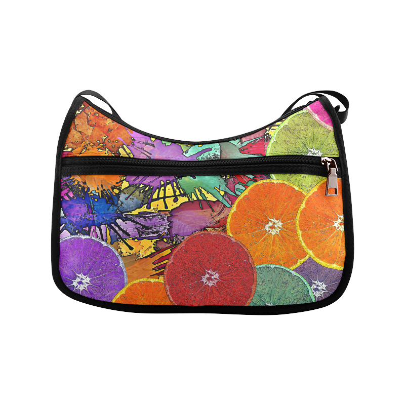 Pop Art Pattern Mix ORANGES SPLASHES multicolored Crossbody Bags (Model 1616)