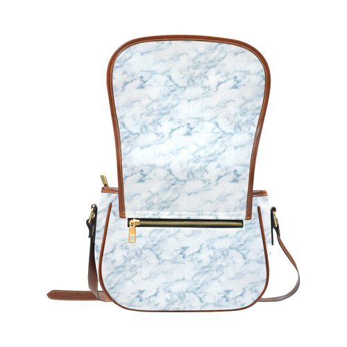 Italian Marble,Rimini Blu,white,blue Saddle Bag/Large (Model 1649)