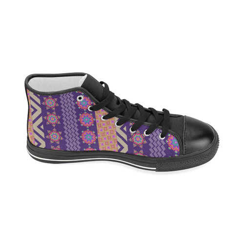 Colorful Winter Pattern Women's Classic High Top Canvas Shoes (Model 017)