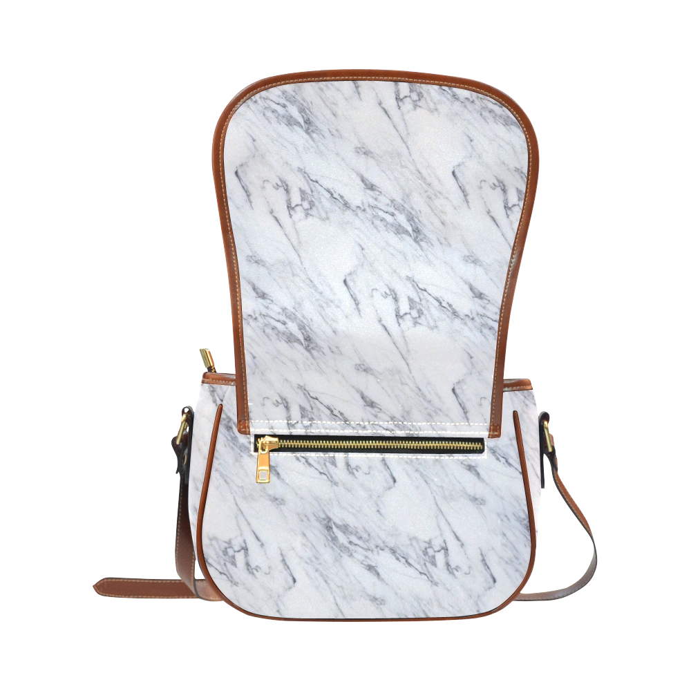 italian Marble,white,Trieste Saddle Bag/Large (Model 1649)